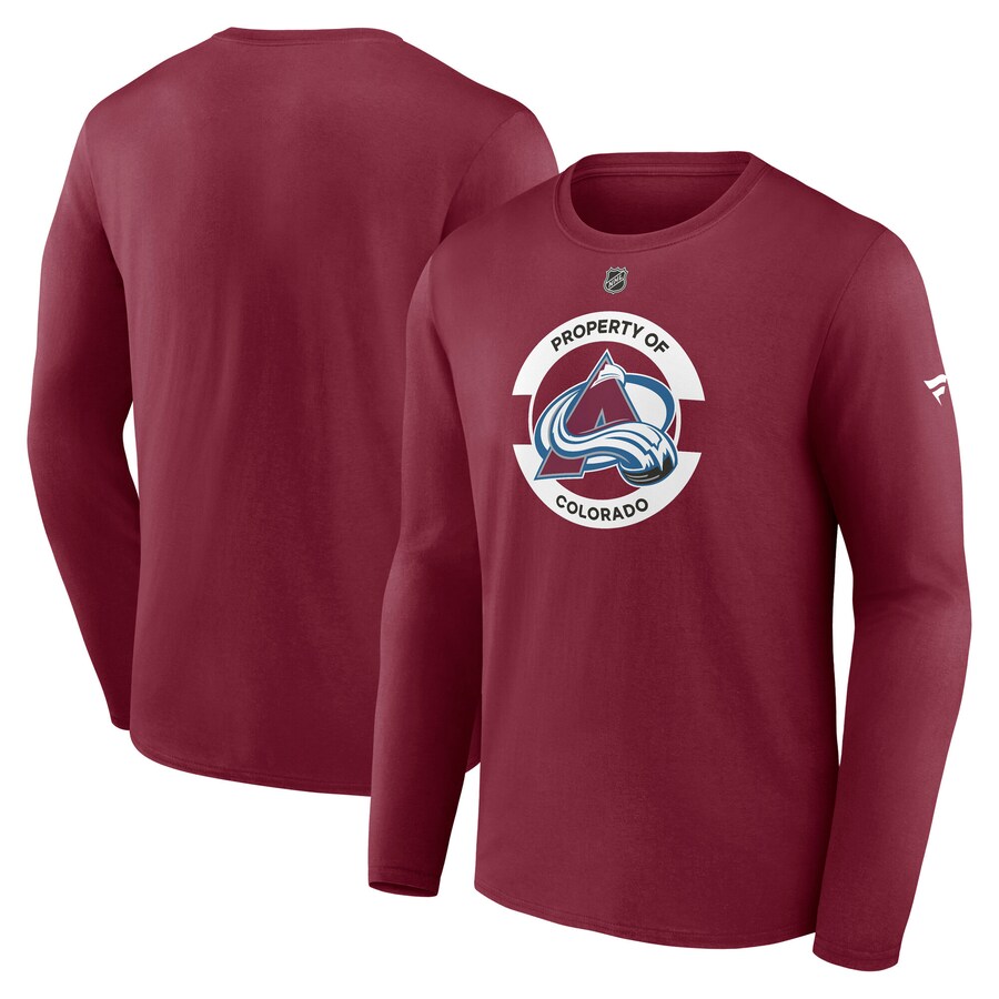 Men's Colorado Avalanche Fanatics Burgundy Authentic Pro Core Secondary Long Sleeve T-Shirt