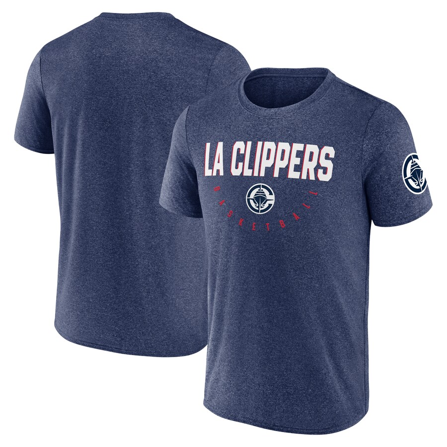 Men's LA Clippers Heather Navy Block Practice Performance T-Shirt