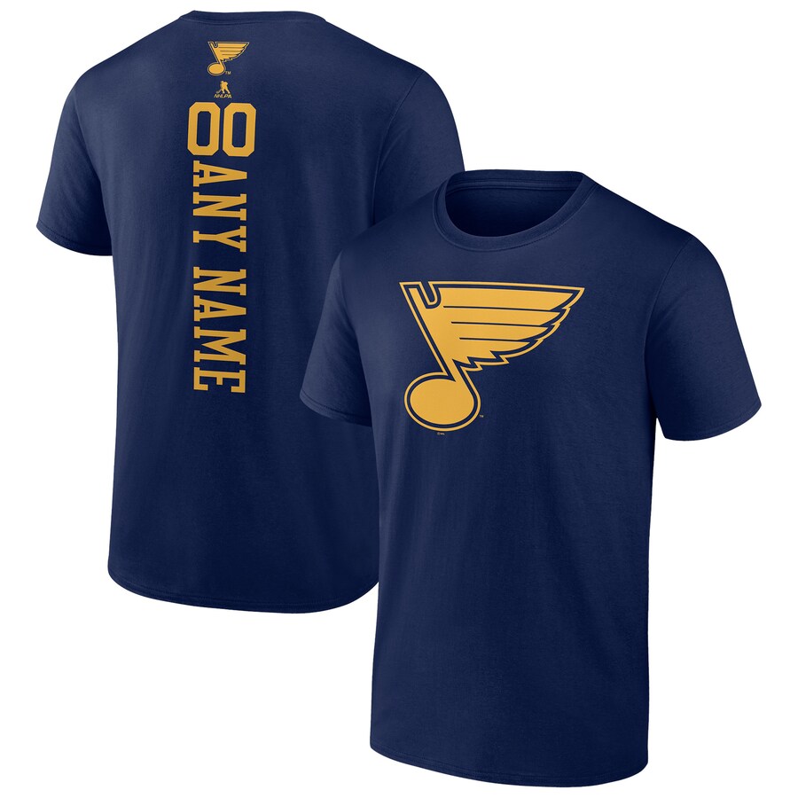 Men's St. Louis Blues Navy Personalized One Color T-Shirt