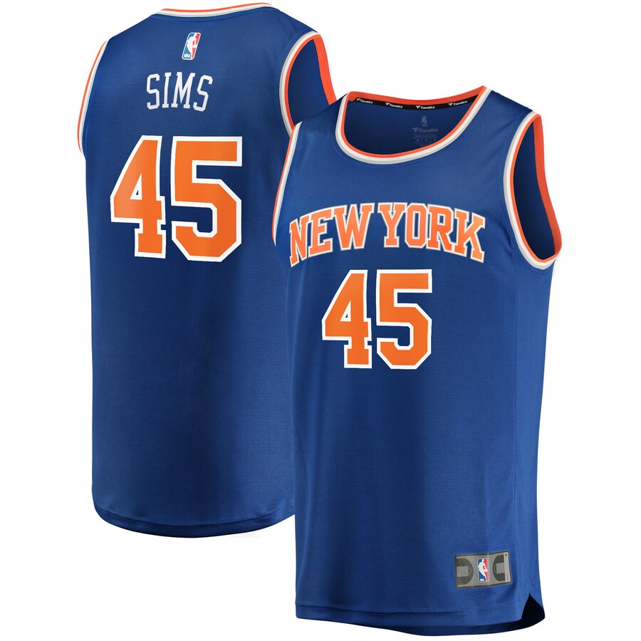 Men's New York Knicks Jericho Sims Fanatics Blue Fast Break Replica Jersey - Icon Edition