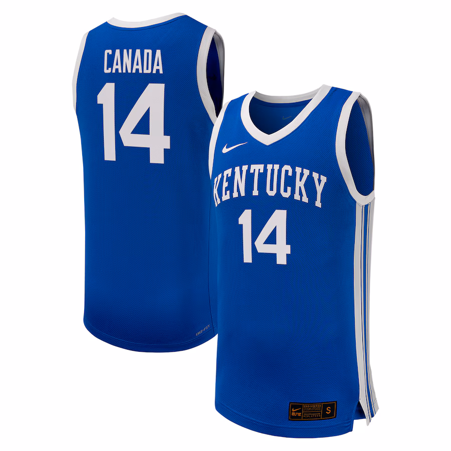 Brennan Canada Kentucky Wildcats Nike NIL Basketball Replica Player Jersey?�C Royal