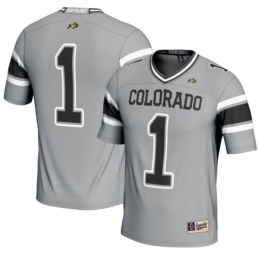 Youth GameDay Greats #1 Gray Colorado Buffaloes Endzone Football Jersey