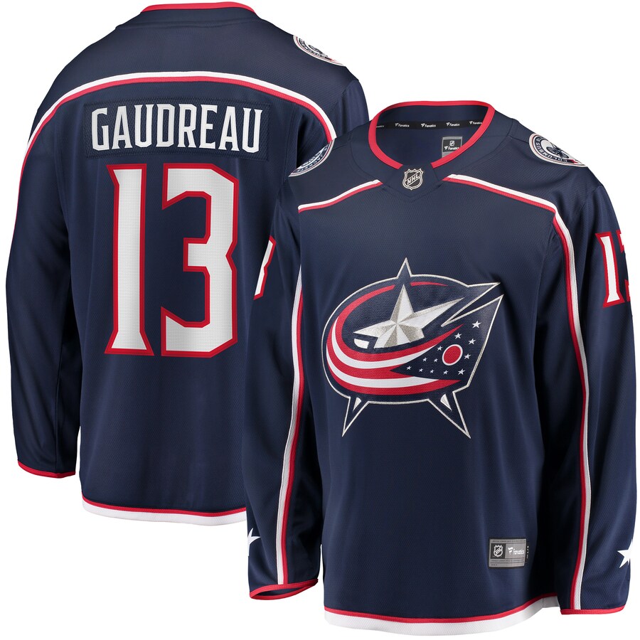 Men's Columbus Blue Jackets Johnny Gaudreau Fanatics Branded Navy 2022 Breakaway Player Jersey