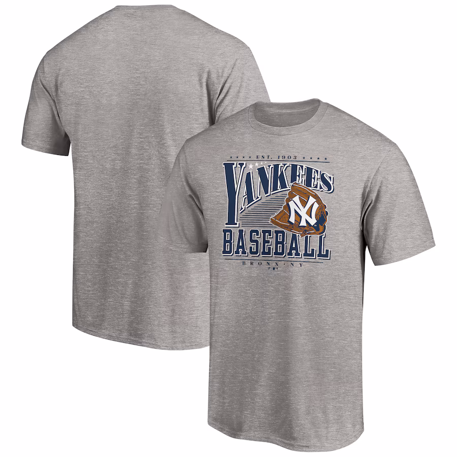 Men's New York Yankees Heather Gray Cooperstown Collection Winning Time T-Shirt