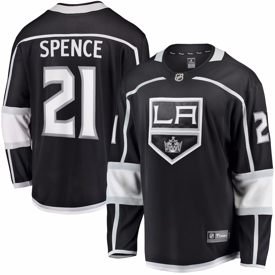 Men's Los Angeles Kings Jordan Spence Fanatics Black Home Premier Breakaway Player Jersey
