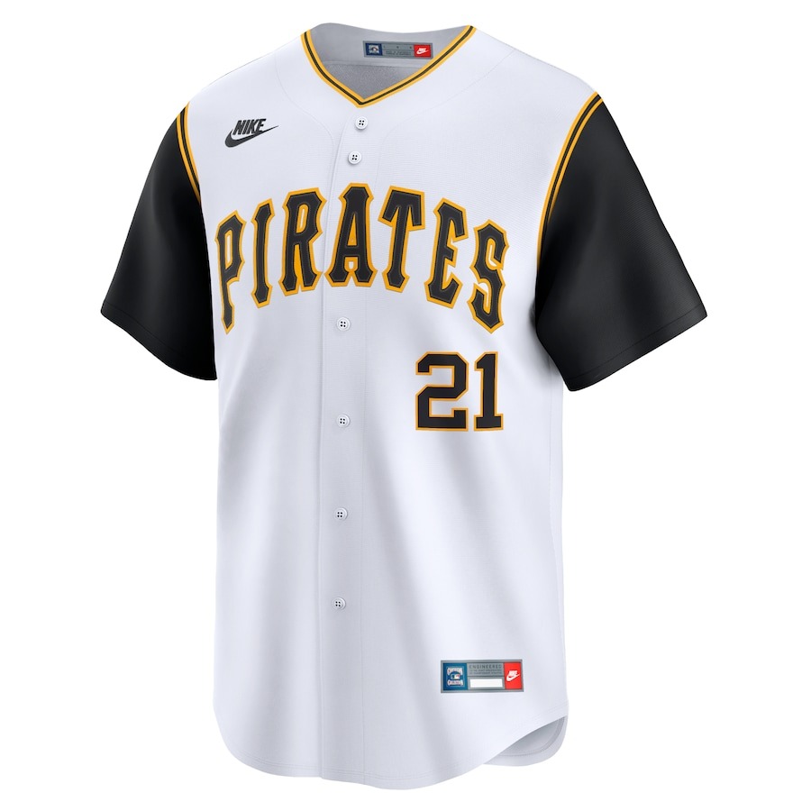 Men's Pittsburgh Pirates Roberto Clemente Nike White Throwback Cooperstown Limited Jersey