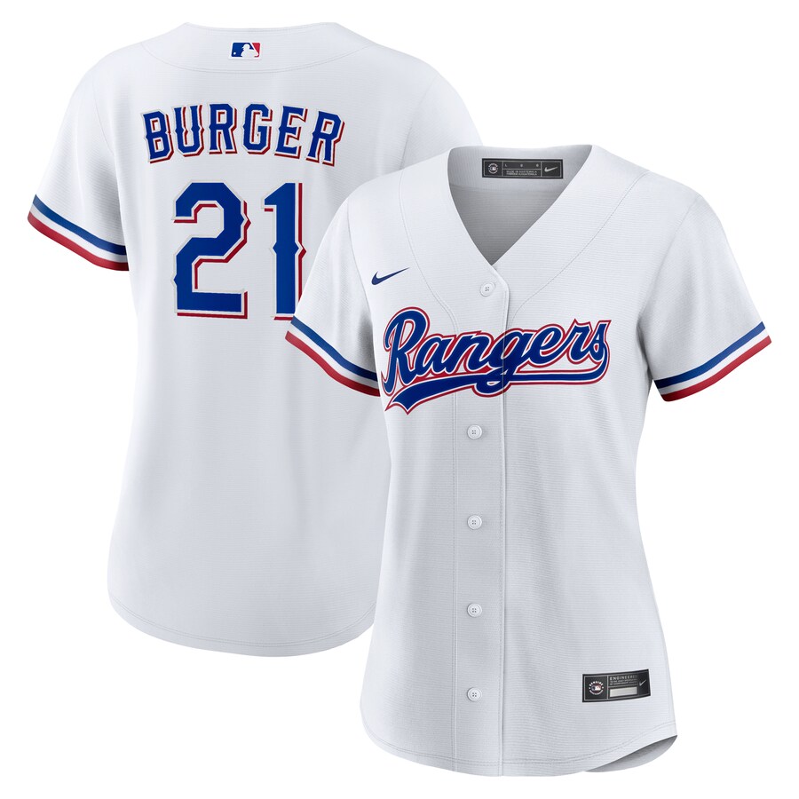 Women's Texas Rangers Jake Burger Nike White Home Replica Jersey