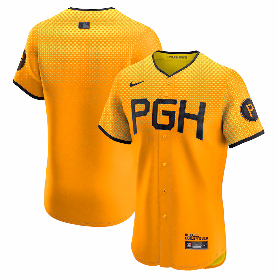 Men's Pittsburgh Pirates Nike Gold City Connect Elite Jersey