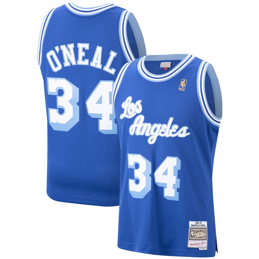 Men's Los Angeles Lakers Shaquille O'Neal Mitchell & Ness Royal Hardwood Classics Swingman Jersey