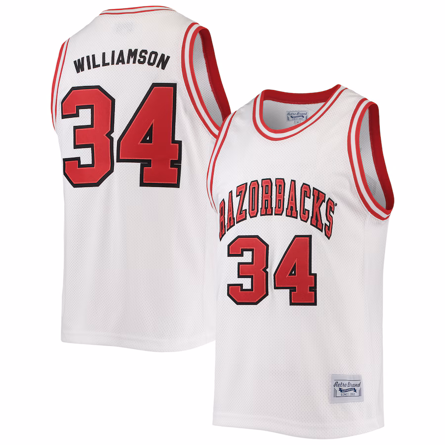 Men's Original Retro Brand Corliss Williamson White Arkansas Razorbacks Alumni Commemorative Classic Basketball Jersey