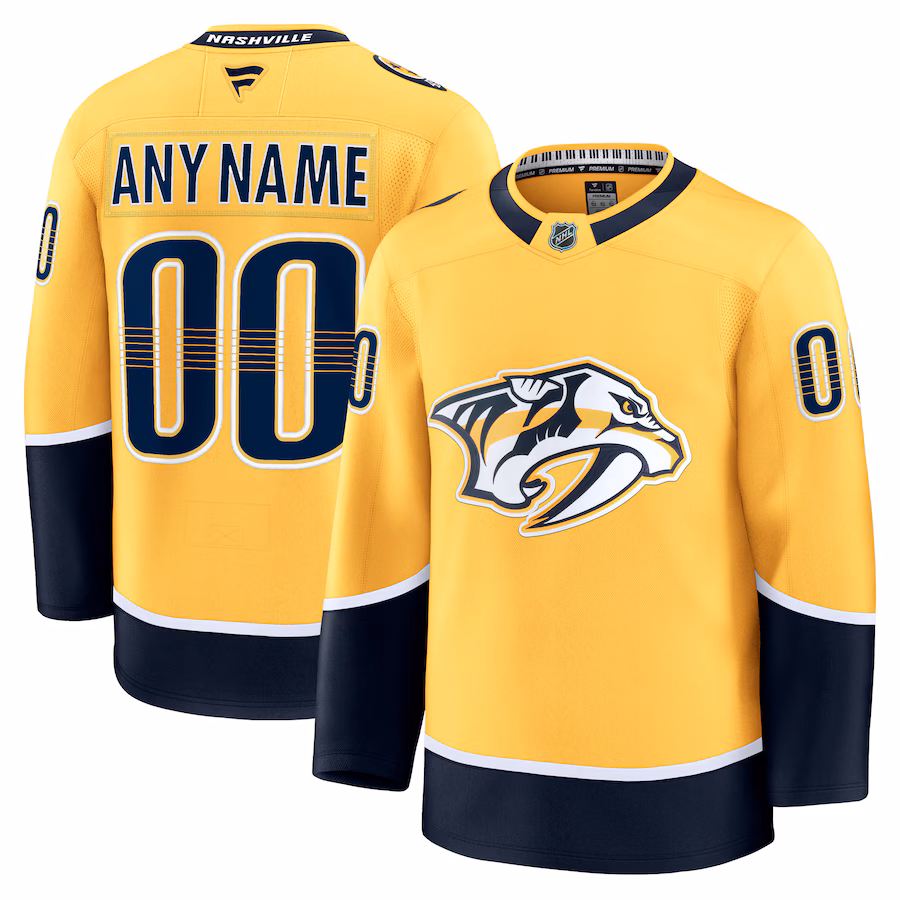 Men's Nashville Predators Fanatics Gold Home Premium Custom Jersey