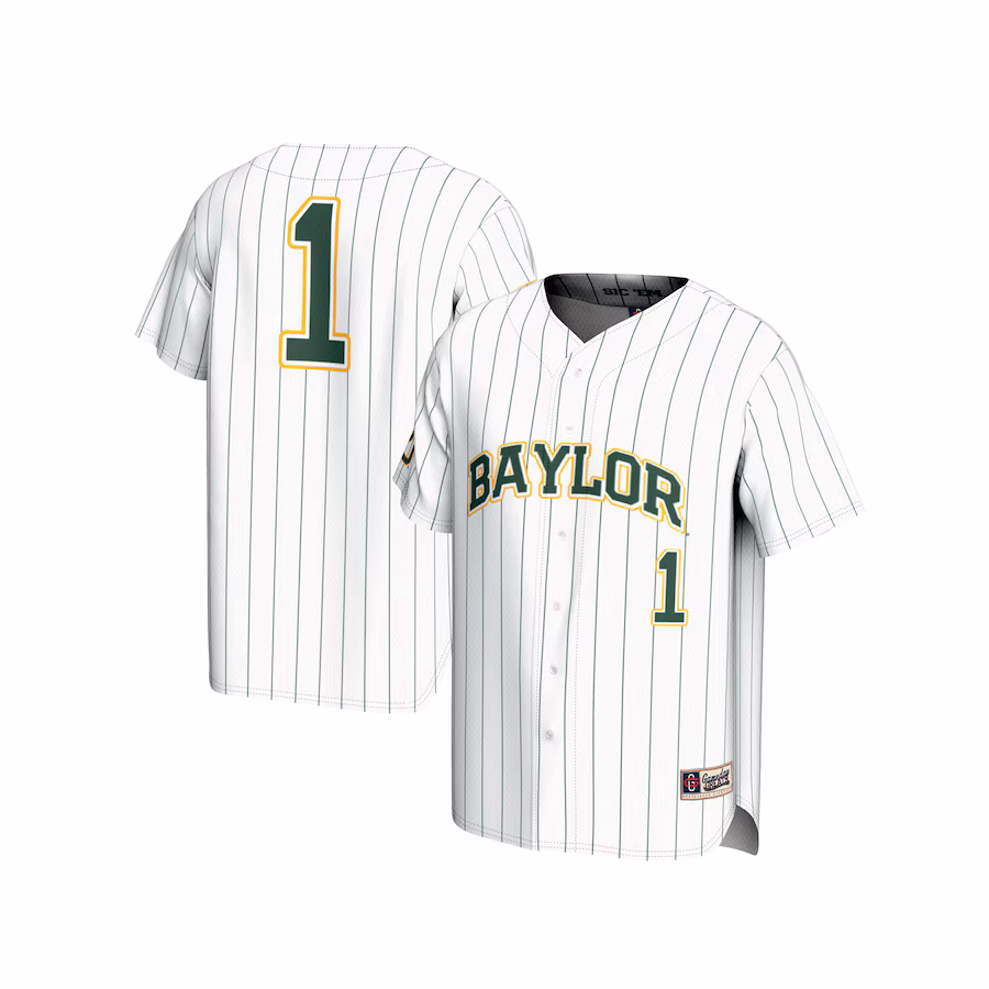 #1 Baylor Bears GameDay Greats Unisex Lightweight Baseball Fashion Jersey - White