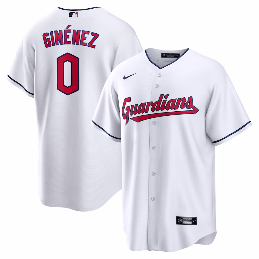 Men's Cleveland Guardians Andrés Giménez Nike White Home  Replica Player Jersey