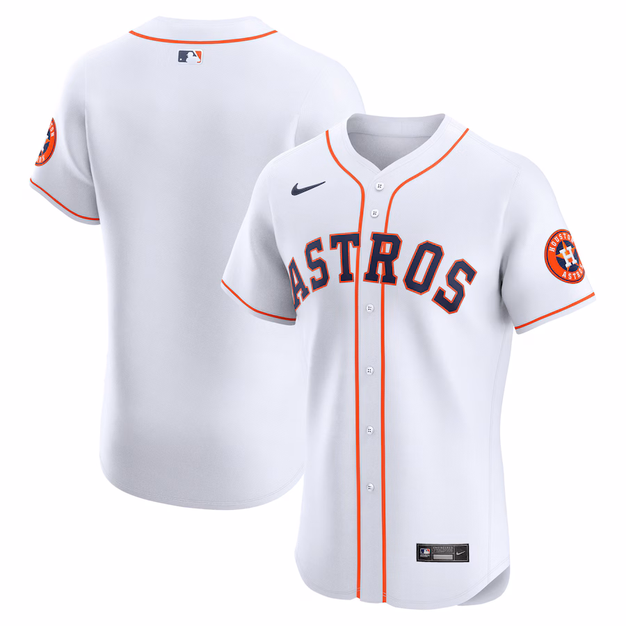 Men's Houston Astros  Nike White Home Vapor Premier Elite Patch Jersey