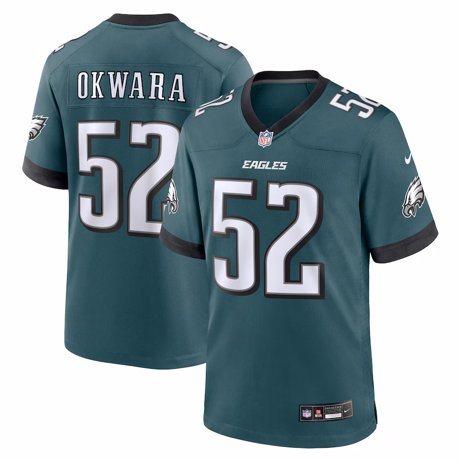 Men's Philadelphia Eagles Julian Okwara Nike Midnight Green Game Jersey