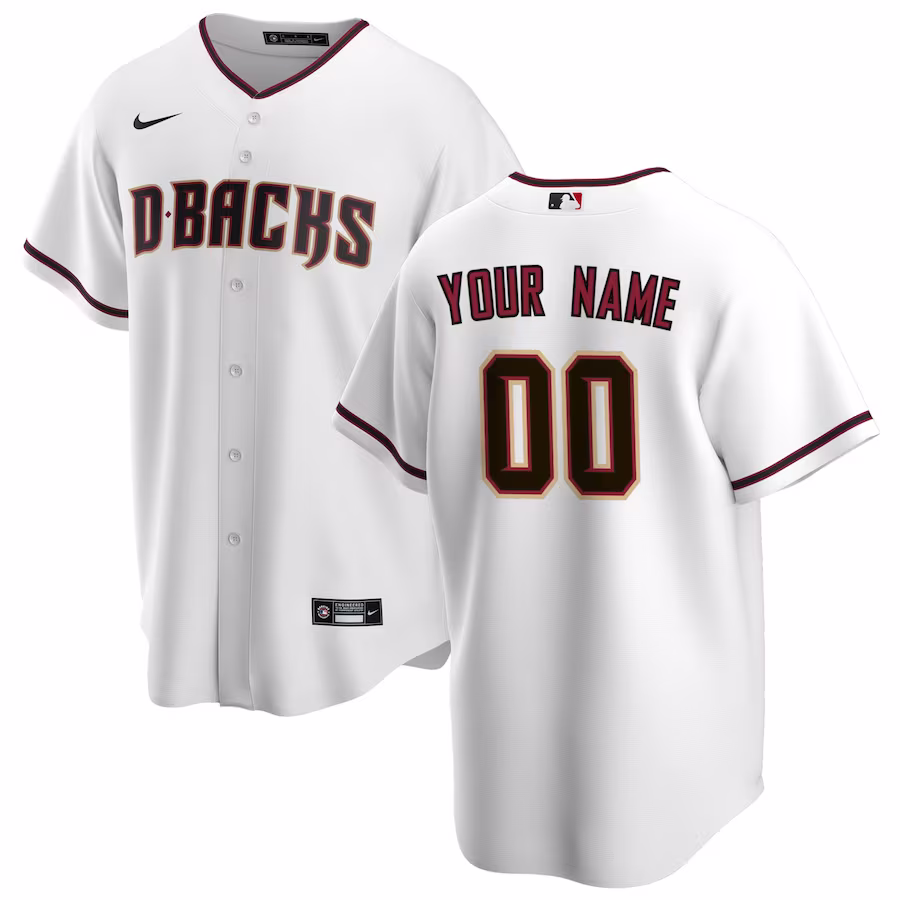 Men's Arizona Diamondbacks Nike White Home Replica Custom Jersey