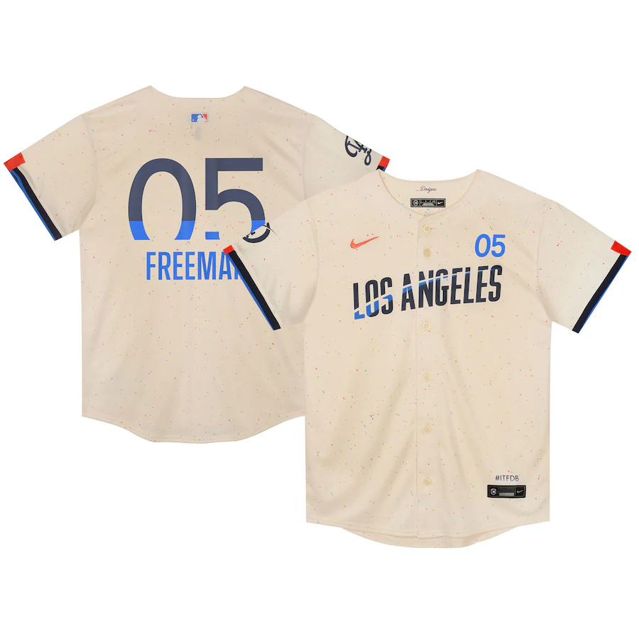 Preschool Los Angeles Dodgers Freddie Freeman Nike Cream 2024 City Connect Limited Player Jersey