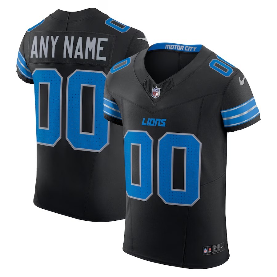 Men's Detroit Lions Nike Black Alternate Vapor F.U.S.E. Elite Custom Jersey