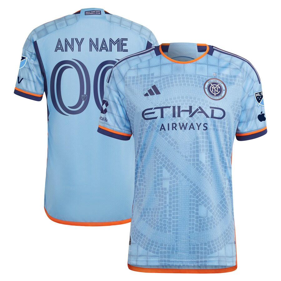 Men's New York City FC  adidas Sky Blue 2024 The Interboro Kit Authentic Custom Jersey