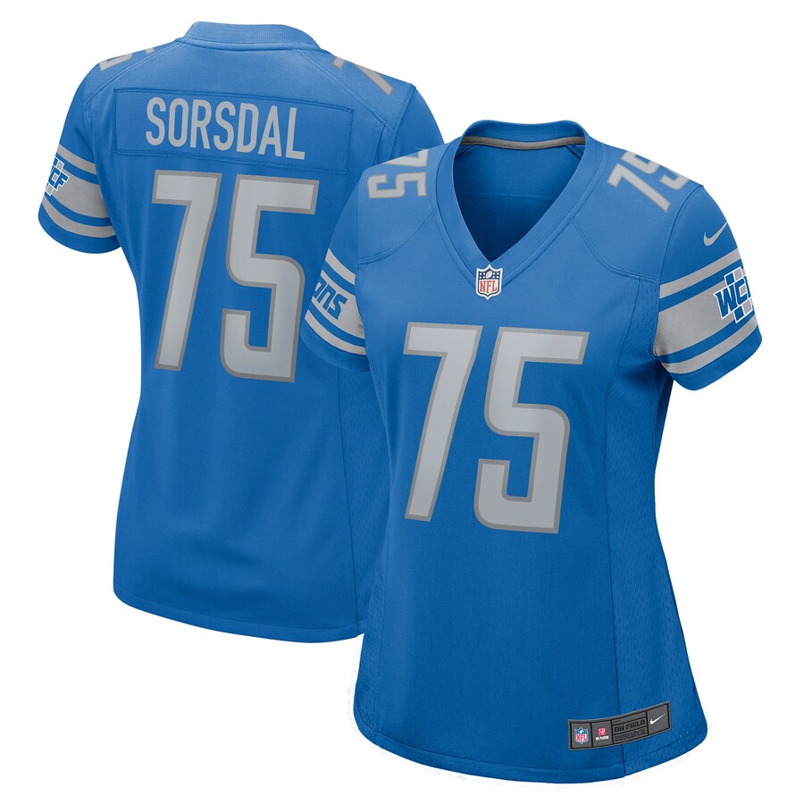 Women's Detroit Lions Colby Sorsdal Nike Blue Team Game Jersey