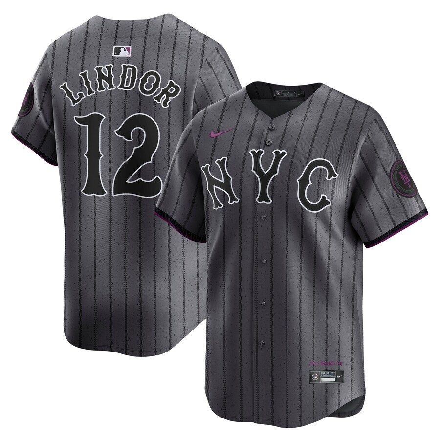 Men's New York Mets Francisco Lindor Nike Gray City Connect Limited Player Jersey