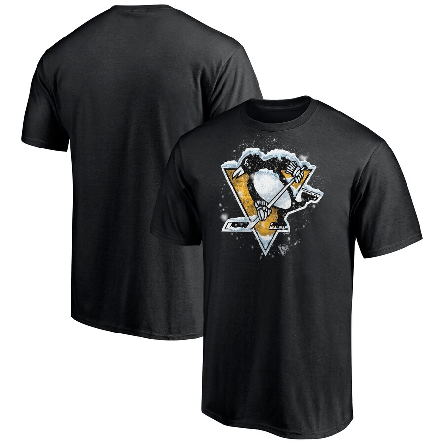 Men's Pittsburgh Penguins Black Snow Logo T-Shirt