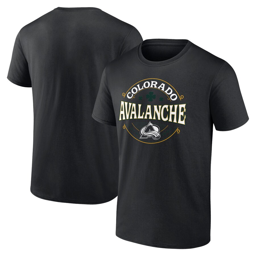 Men's Colorado Avalanche Black St. Patrick's Day Lucky T-Shirt