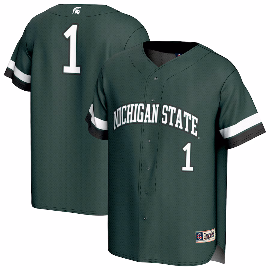 Unisex GameDay Greats #1 Green Michigan State Spartans Lightweight Collegiate Baseball Fashion Jersey