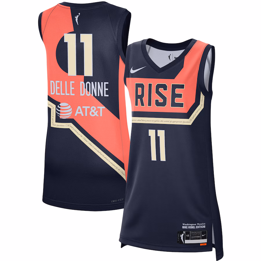 Women's Washington Mystics Elena Delle Donne Nike Navy 2021 Rebel Edition Victory Player Jersey