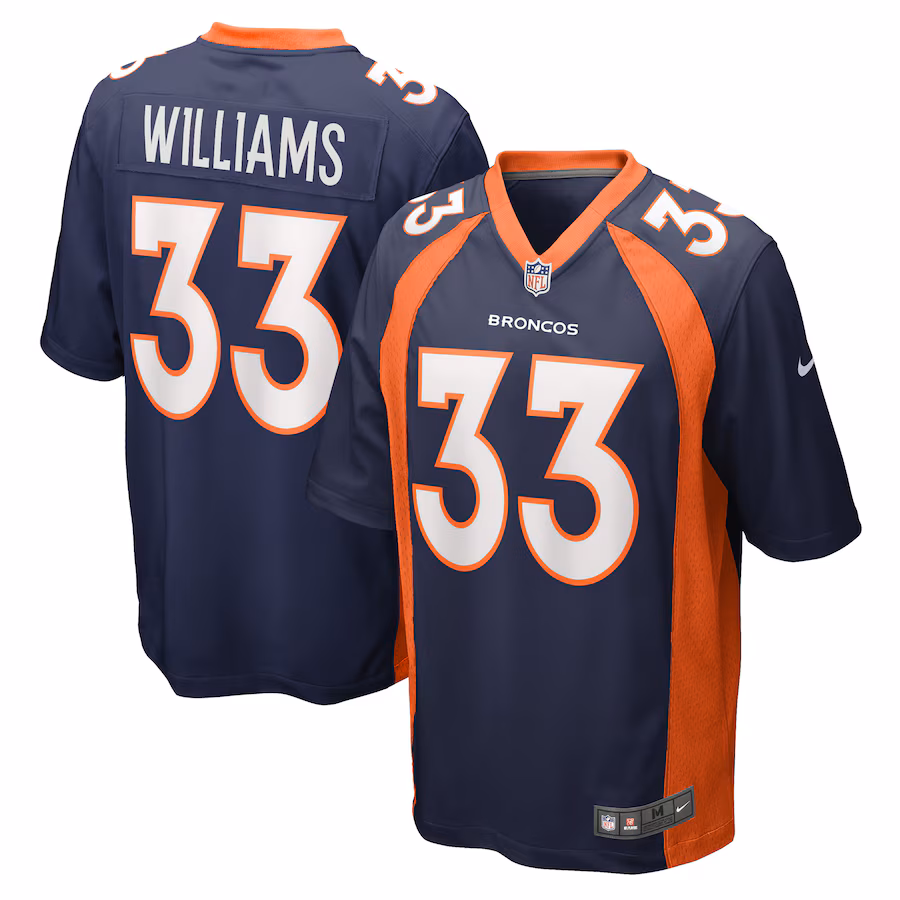 Men's Denver Broncos Javonte Williams Nike Navy Home Game Player Jersey