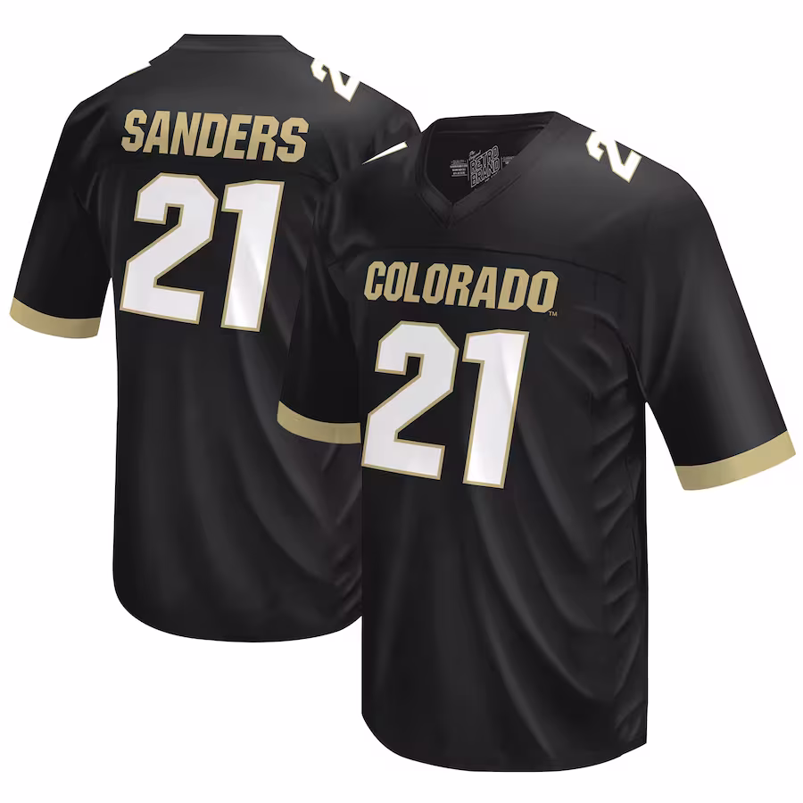 Shilo Sanders Colorado Buffaloes Original Retro Brand  NIL Football Player Jersey �?Black