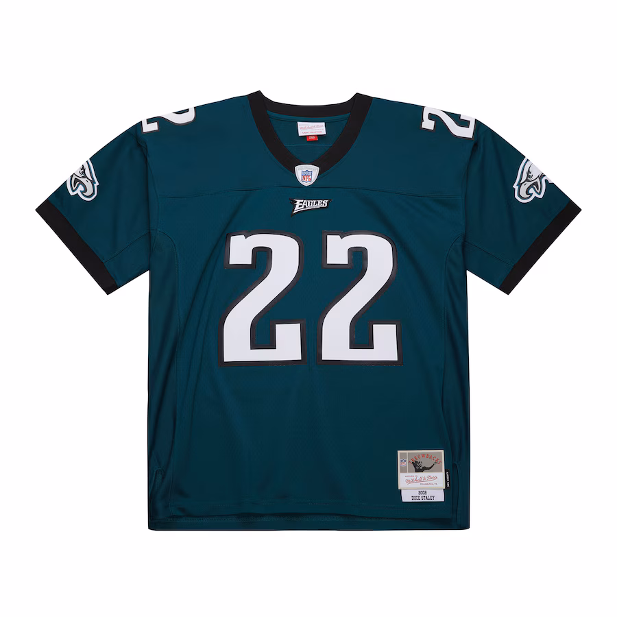 Men's Philadelphia Eagles Duce Staley Mitchell & Ness Midnight Green 2002 Legacy Replica Jersey