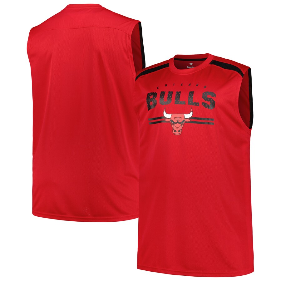 Men's Chicago Bulls Fanatics Red Big & Tall Birdseye Muscle Tank Top