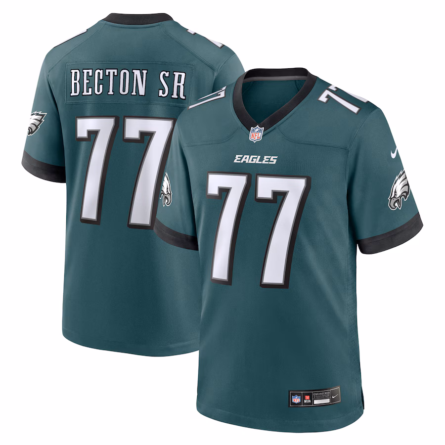 Men's Philadelphia Eagles Mekhi Becton Sr. Nike Midnight Green Game Jersey