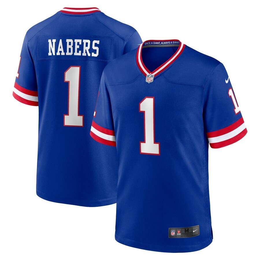 Men's New York Giants Malik Nabers Nike Royal 2nd Alternate Game Jersey