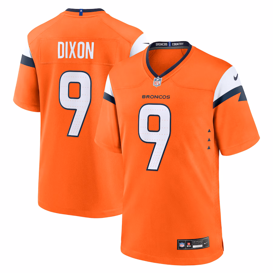 Men's Denver Broncos Riley Dixon Nike Orange Team Game Jersey