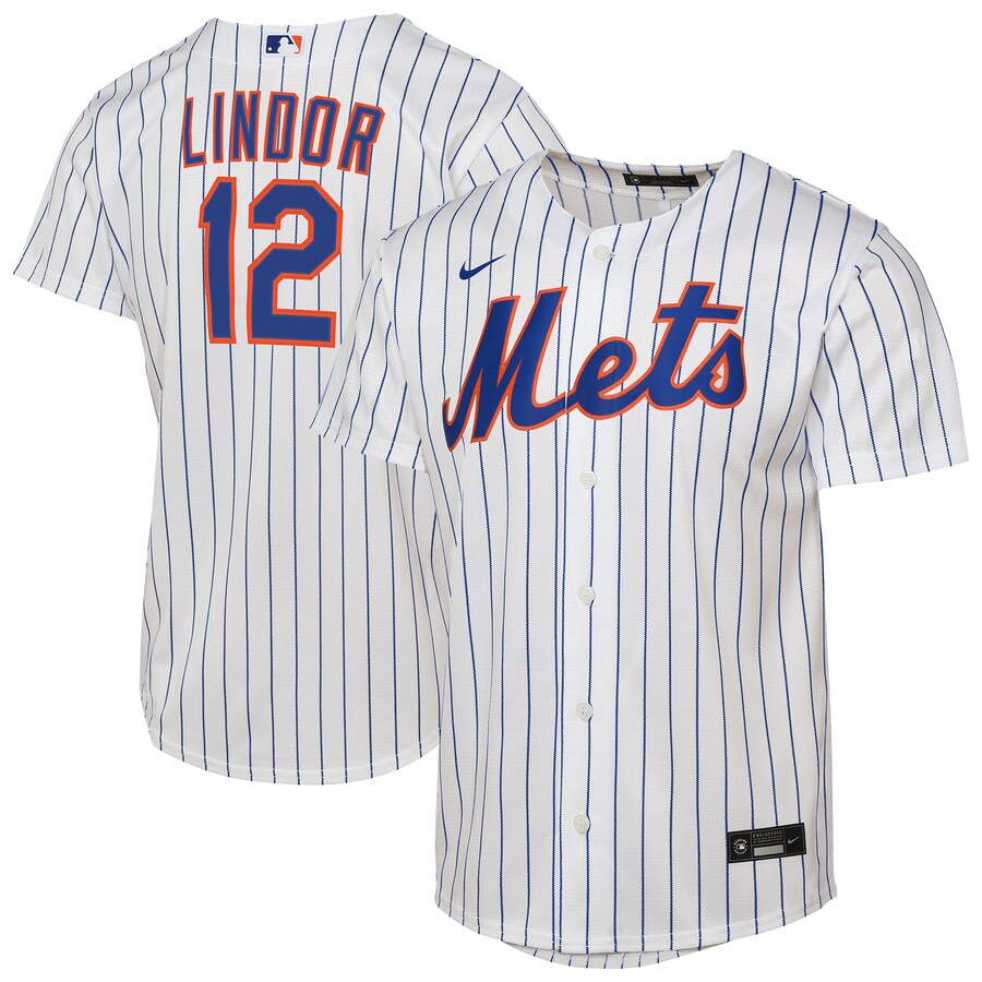Youth New York Mets Francisco Lindor Nike White Home Replica Player Jersey