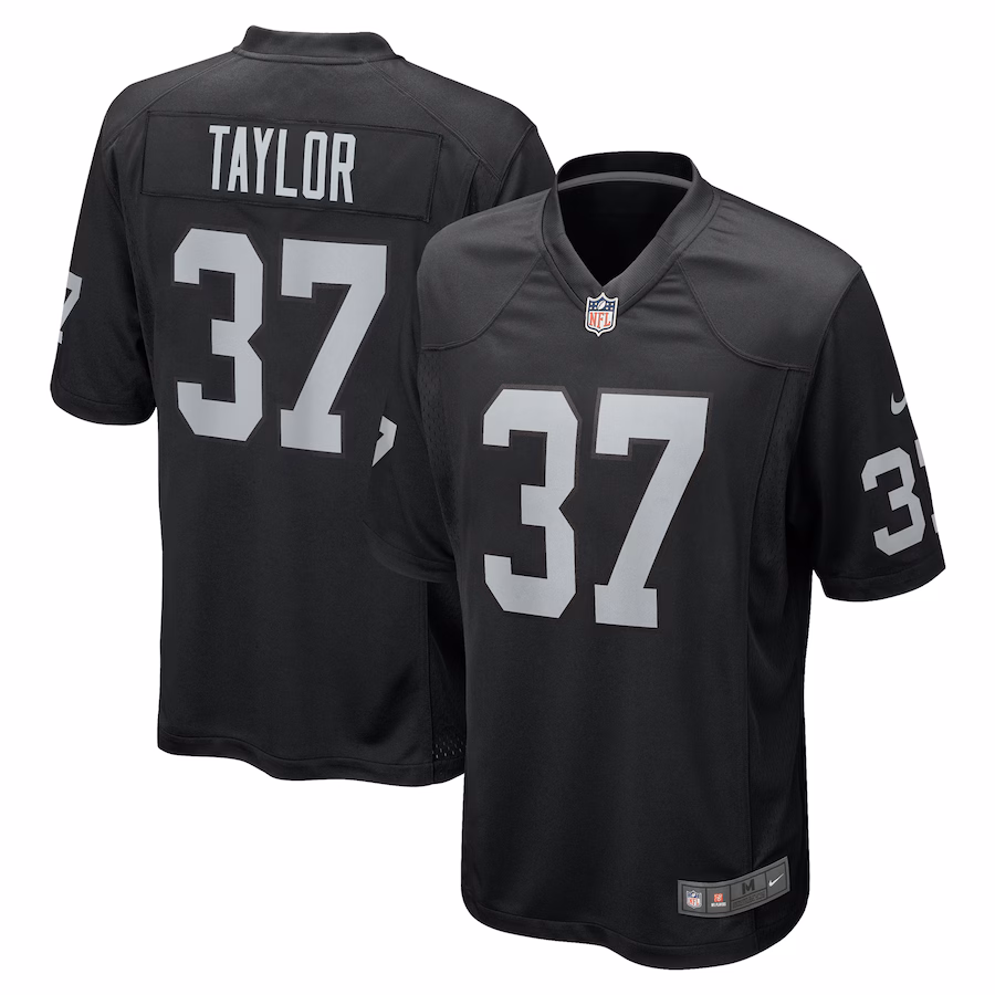 Men's Las Vegas Raiders Trey Taylor Nike Black Team Game Jersey