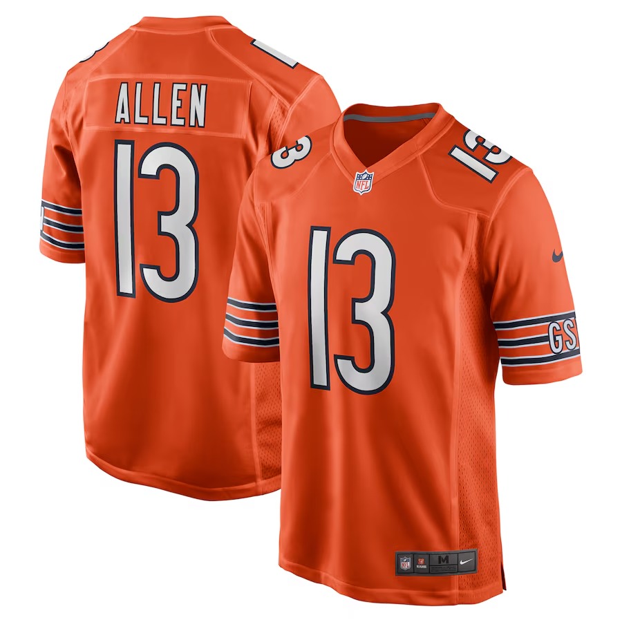 Men's Chicago Bears Keenan Allen Nike  Orange Alternate Game Jersey