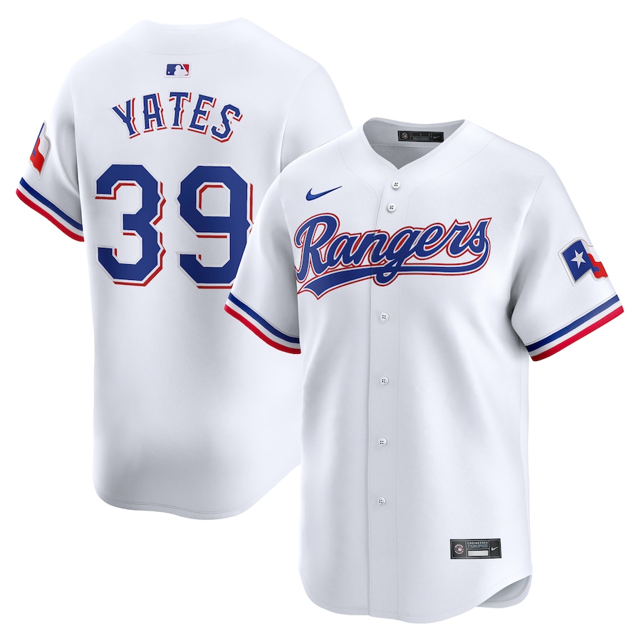 Men's Texas Rangers Kirby Yates Nike White Home Limited Player Jersey