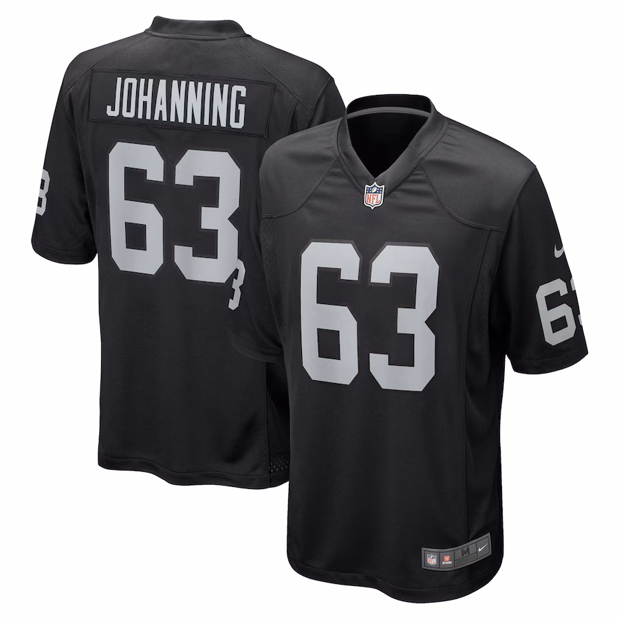 Men's Las Vegas Raiders Jake Johanning Nike Black Team Game Jersey