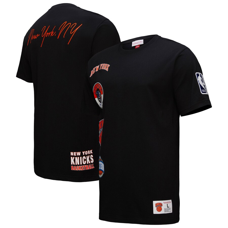 Men's New York Knicks Black Black Out Collection Vintage Premium T-Shirt