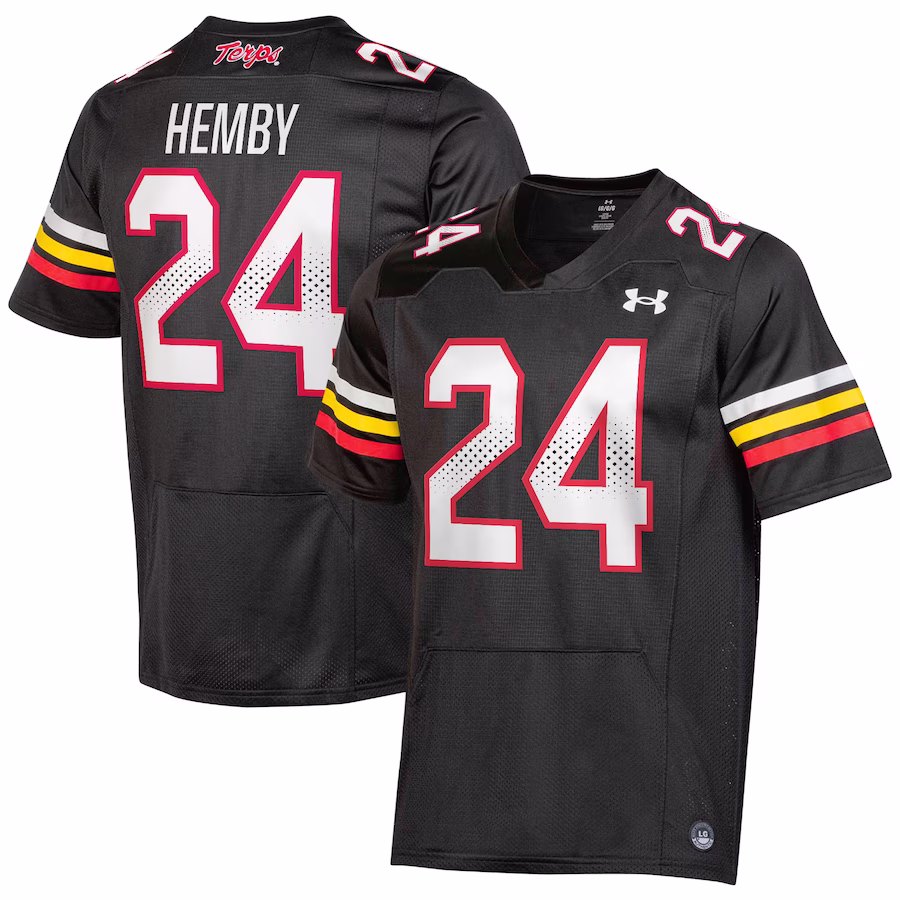 Roman Hemby Maryland Terrapins Under Armour  NIL Football Replica Player Jersey �?Black