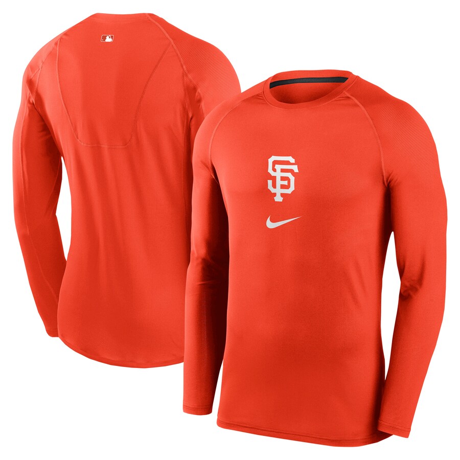 Men's San Francisco Giants Nike Orange City Connect Base Layer Raglan Long Sleeve Performance T-Shirt