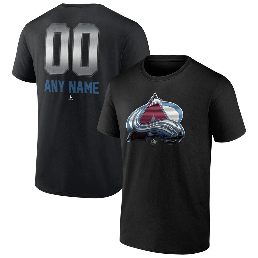 Men's Colorado Avalanche Black Personalized Midnight Mascot Logo T-Shirt