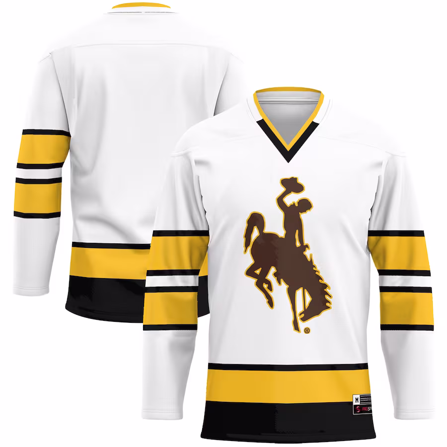 Wyoming Cowboys GameDay Greats Hockey Jersey - White