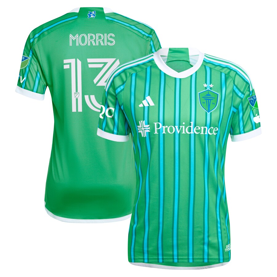 Men's Seattle Sounders FC Jordan Morris adidas Green 2024 The Anniversary Kit Authentic Player Jersey