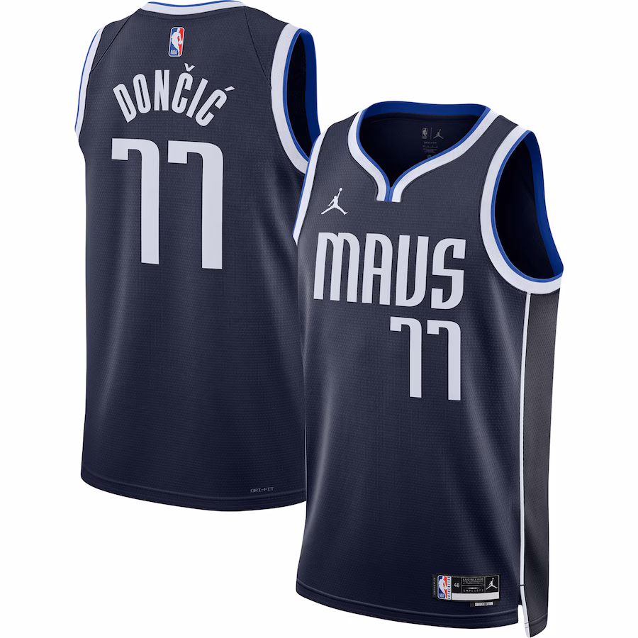 Unisex Dallas Mavericks Luka Don?i? Jordan Brand Navy Swingman Jersey - Statement Edition