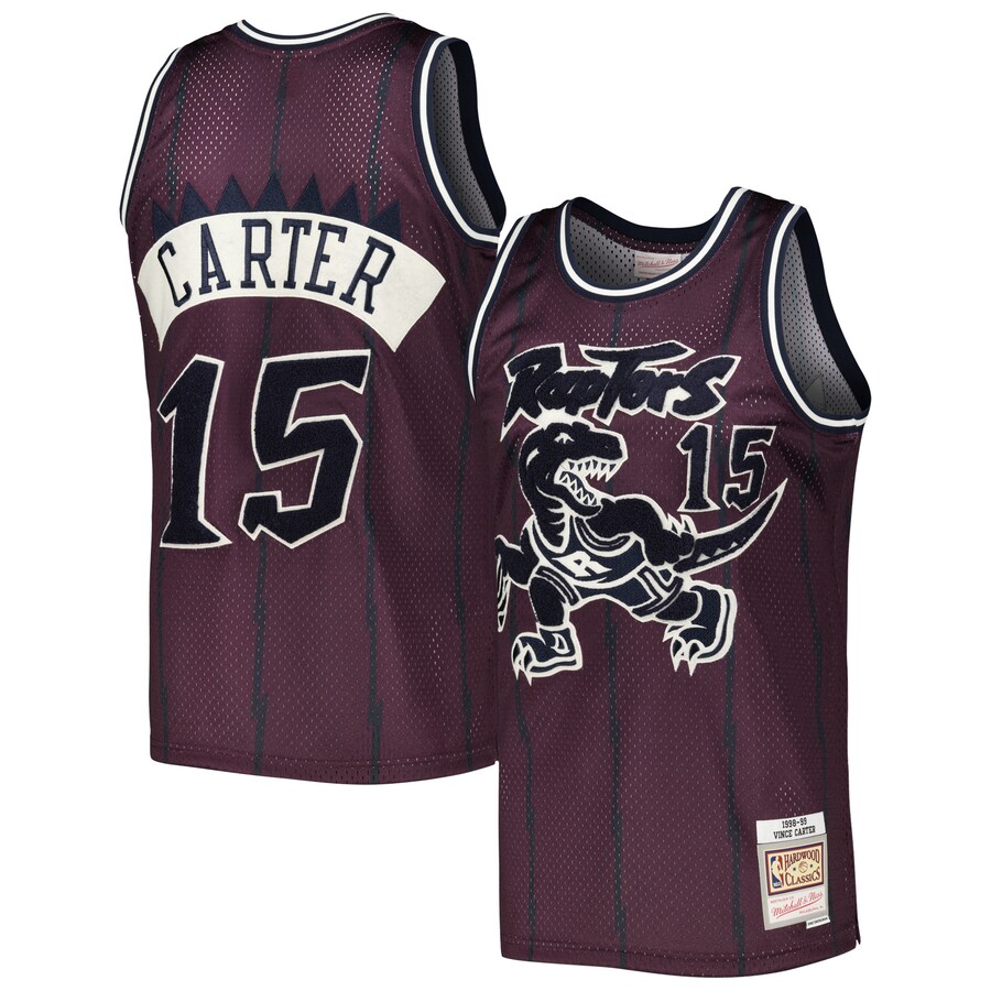 Men's Toronto Raptors Vince Carter Mitchell & Ness Purple Hardwood Classics Off-Court Swingman Jersey