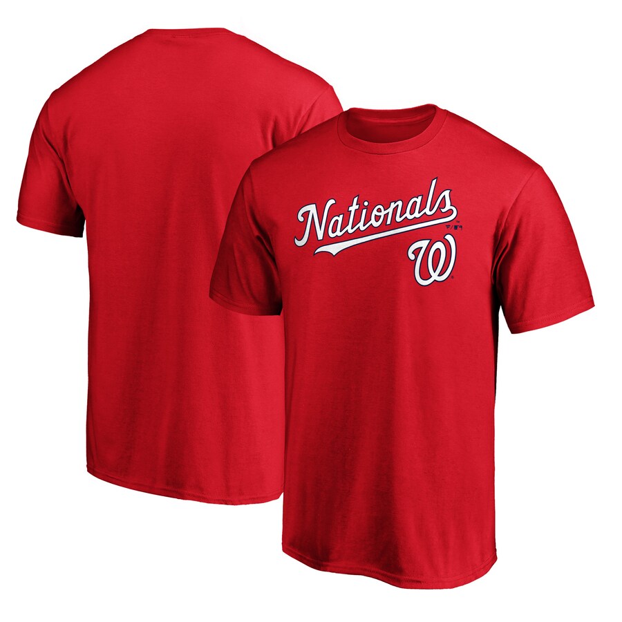 Men's Washington Nationals Red Team Lockup T-Shirt